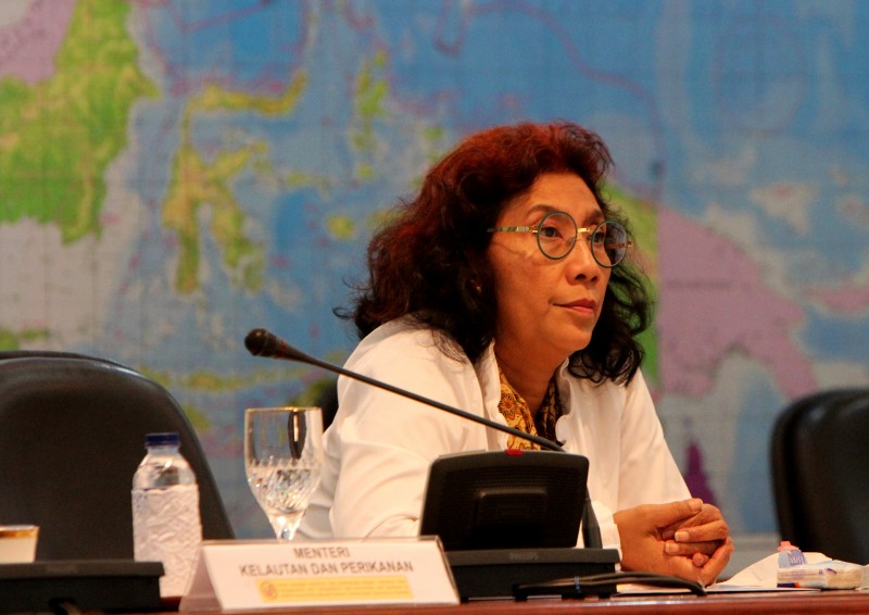 Menteri Kelautan Dan Perikanan Susi Pudjiastuti Dalam Rapat Terbatas Membahas Penanganan El Nino, 6 Agustus 2015
