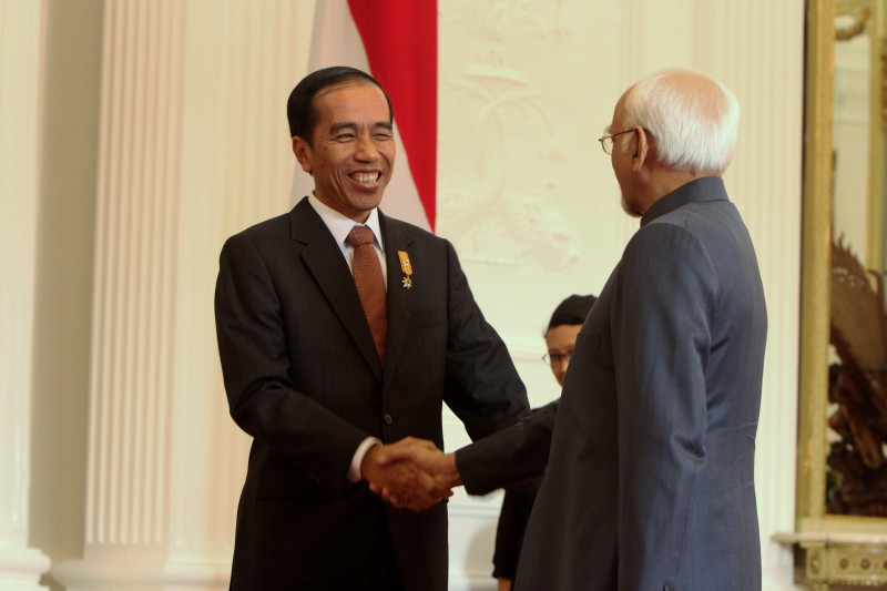Wakil Presiden India Mohammad Hamid Ansari Menemui Presiden Joko Widodo di Istana Merdeka Membahas Kerjasama Renewable Energy