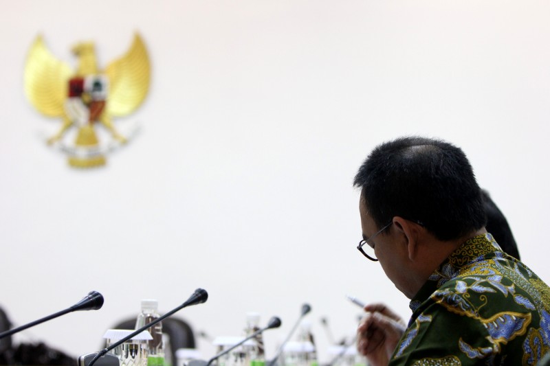 Menteri ESDM Sudirman Said dalam Rapat Terbatas Membahas Blok Masela di Kantor Presiden, Jakarta