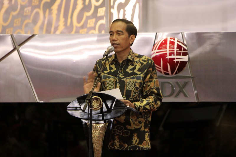 Presiden Joko Widodo Meresmikan Pembukaan Awal Perdagangan Bursa Saham Indonesia