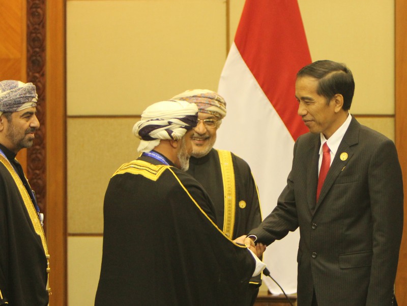 Presiden Joko Widodo Bertemu dengan Ketua Dewan Negara Oman Yahya bin Mahfaudh