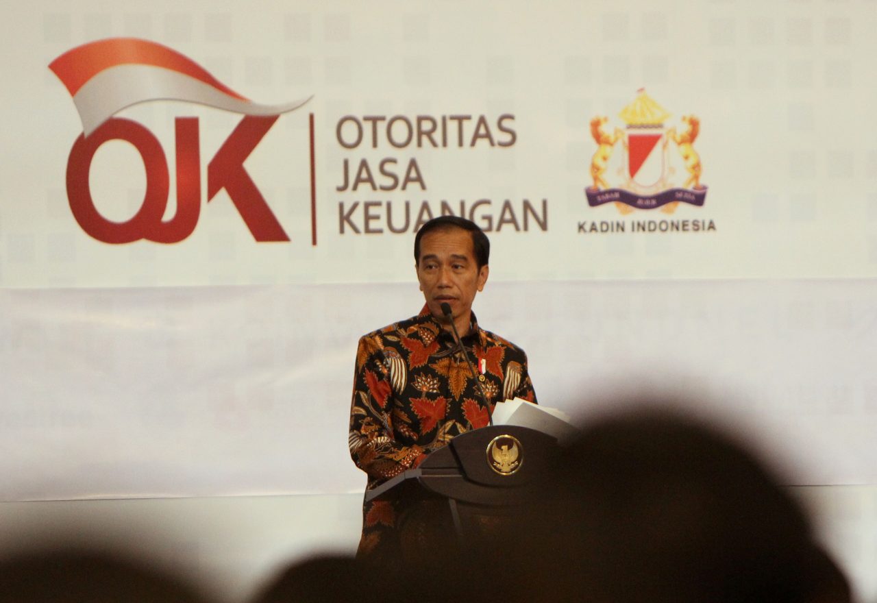 Presiden Joko Widodo membuka Indonesia Fintech Festival and Conference yang digelar di Indonesia Convention Exhibition, Tangerang