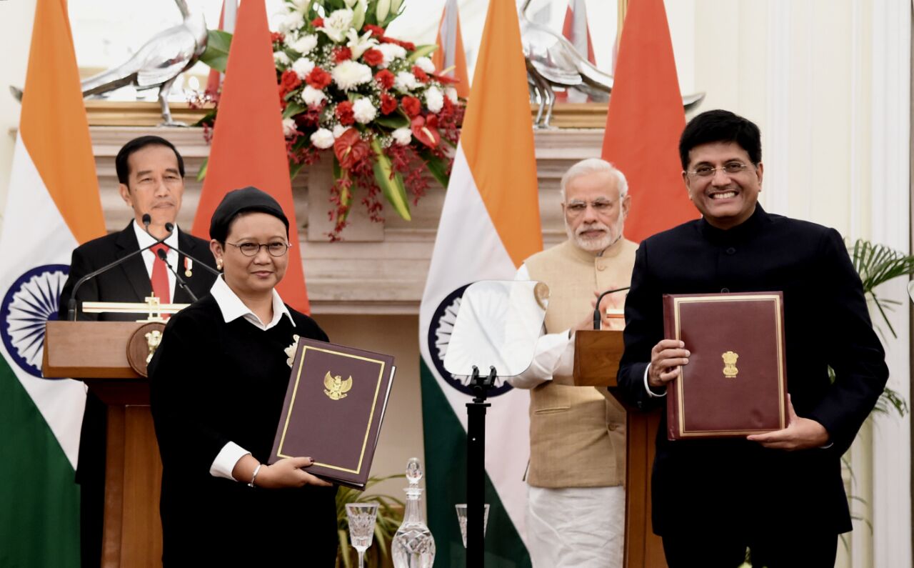 Kerjasama bilateral Pemerintah Indonesia dan Pemerintah India dalam standarisasi perdagangan di Istana Kepresidenan Rashtrapati Bhavan, India