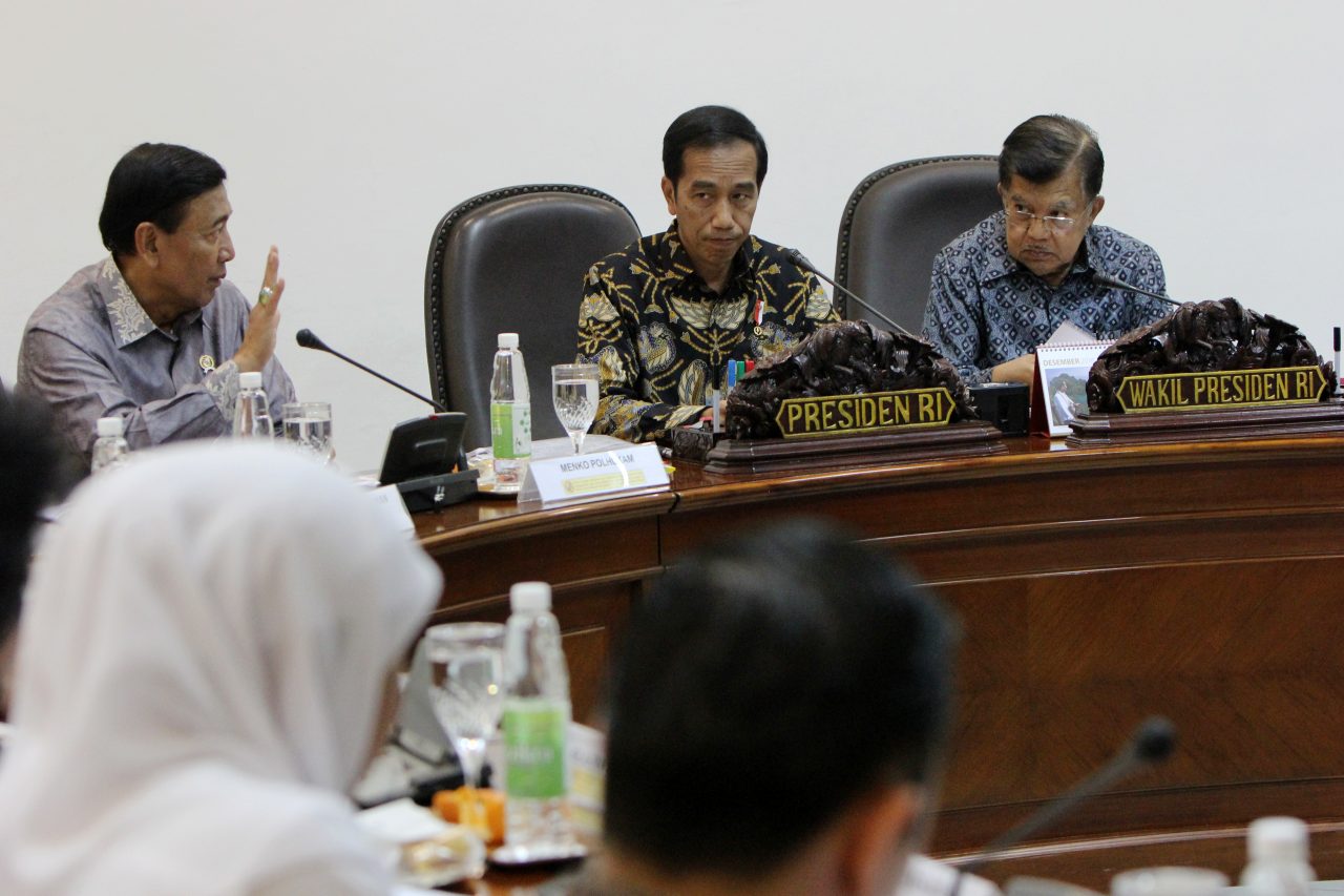 Rapat terbatas evaluasi keanggotaan Indonesia di Organisasi - organisasi Internasional di Kantor Presiden