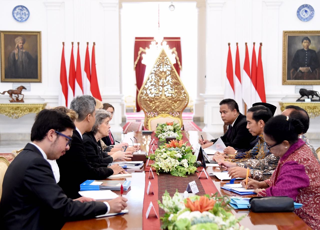 Presiden Joko Widodo pada Senin, 27 Februari 2017, menerima kunjungan kehormatan delegasi