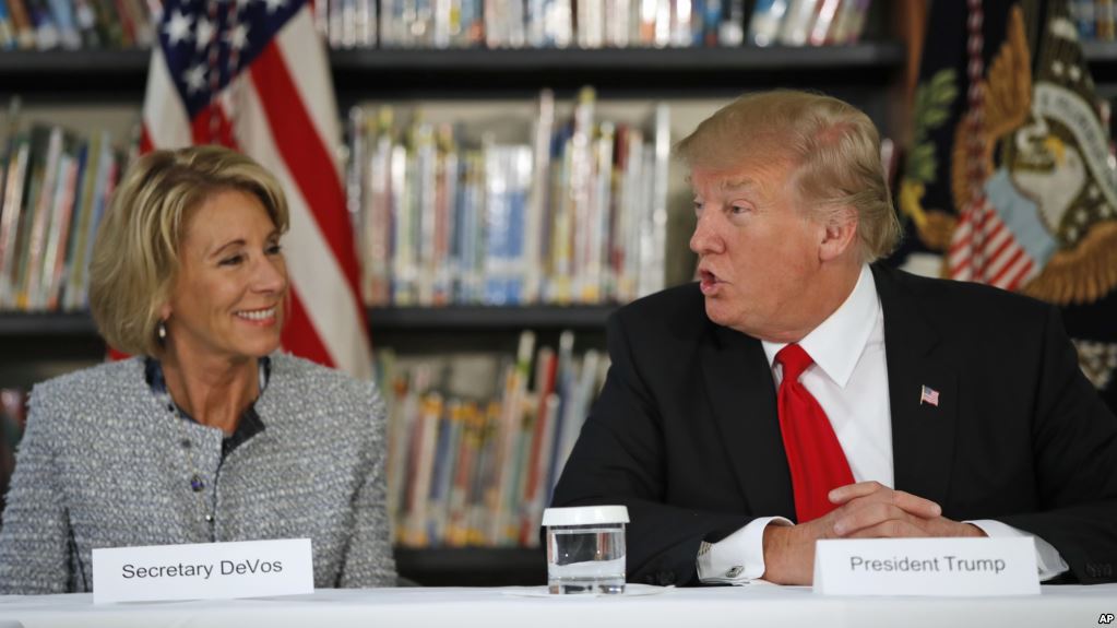 President Trump and Betsy DeVos