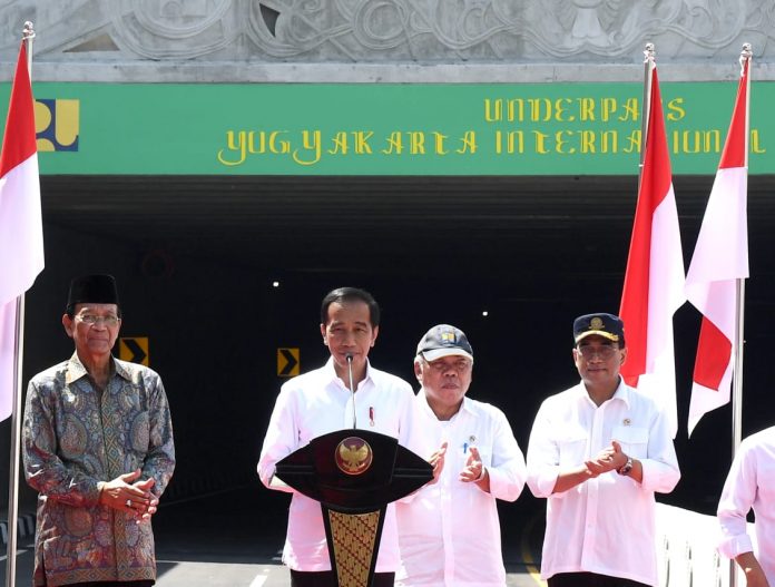 Presiden Joko Widodo meresmikan underpass Yogyakarta Internasional Airport sepanjang 1,3 kilometer, pada Jumat, 31 Januari 2020