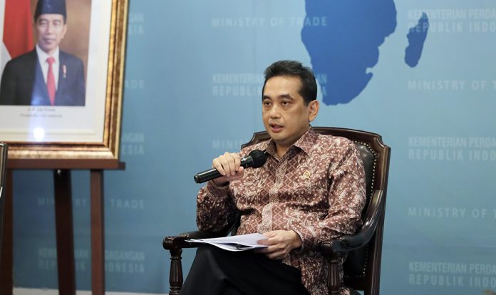Menteri Perdagangan Agus Suparmanto memberikan keterangan pers