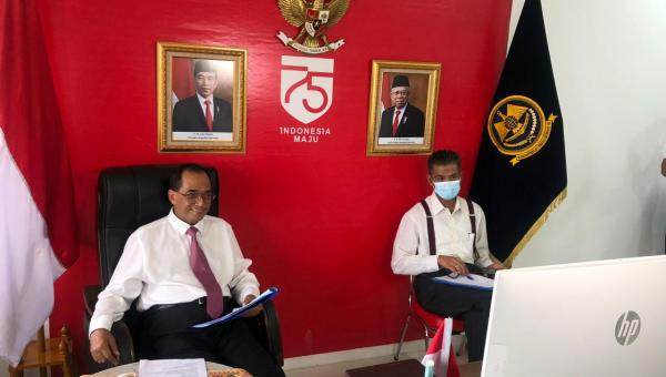 Menteri Perhubungan Budi Karya Sumadi mengadakan pertemuan secara virtual dengan Menteri Transportasi Singapura yang baru Ong Ye Kung