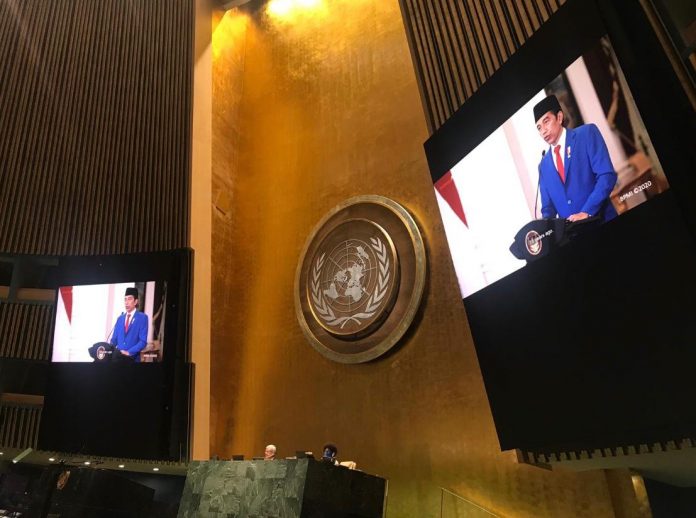 Presiden Joko Widodo memberikan pidato pada Sidang PBB ke-75 secara virtual