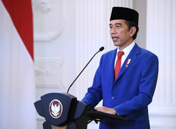 Presiden Joko Widodo memberikan pidato pada Sidang PBB ke-75 secara virtual dari Istana Kepresidenan Bogor