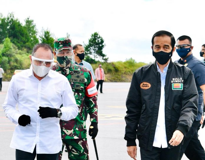 Presiden Joko Widodo kunjungan kerja ke Provinsi Sumatera Utara untuk meninjau lumbung pangan baru di Humbang Hasundutan