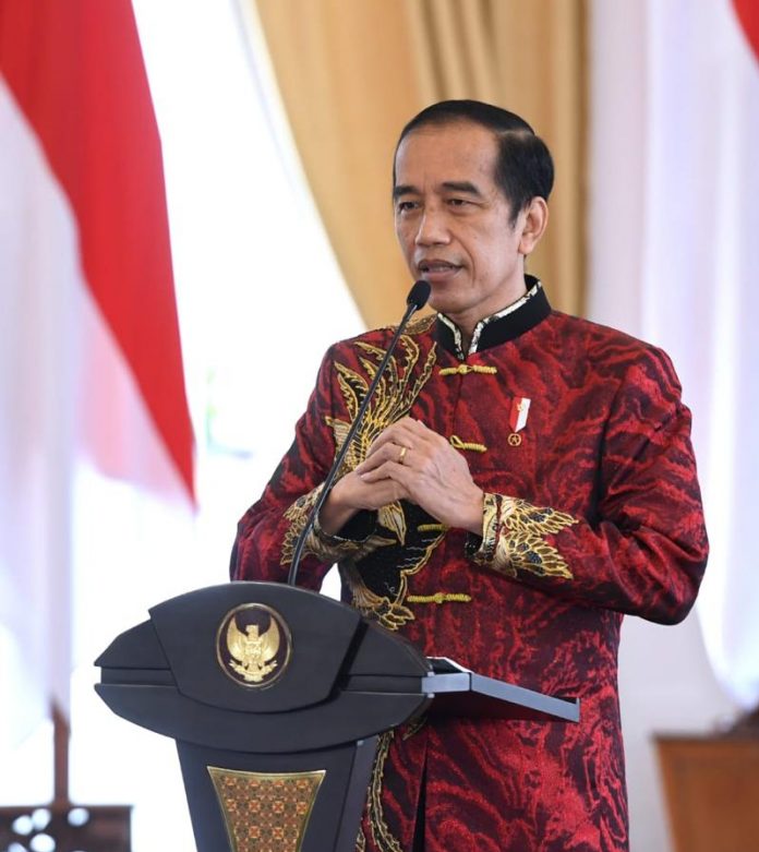 Presiden Joko Widodo menghadiri Perayaan Imlek Nasional 2021 yang digelar pada Sabtu, 20 Februari 2021, secara virtual dari Istana Kepresidenan Bogor, Jawa Barat.