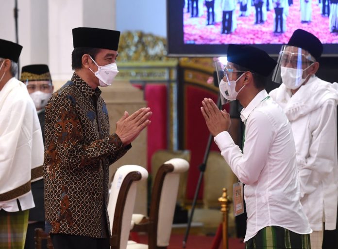 Presiden Joko Widodo membuka Musyawarah Kerja Nasional (Mukernas) dan Musyawarah Nasional (Munas) Alim Ulama Partai Kebangkitan Bangsa, di Istana Negara