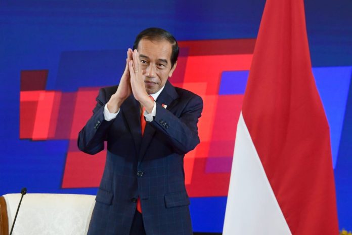 Presiden Joko Widodo membuka pameran teknologi industri terbesar di dunia Hannover Messe 2021 Digital Edition secara virtual dari Istana Negara, pada Senin, 12 April 20212