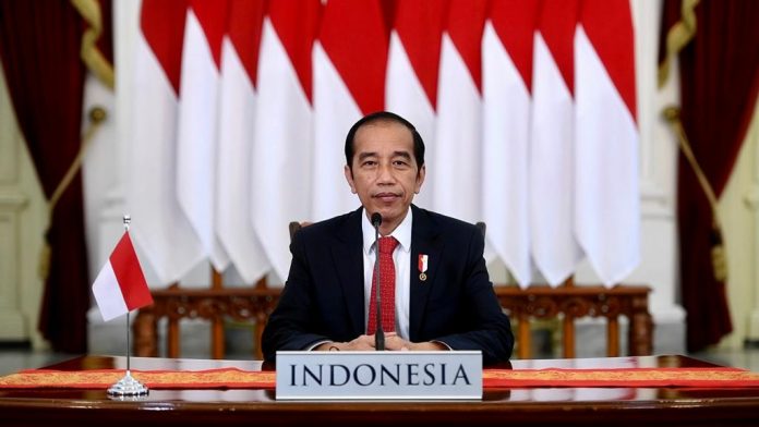 Presiden Joko Widodo saat menghadiri secara virtual pada Konferensi Tingkat Tinggi P4G - Partnering for Green Growth and Global Goals 2030 yang digelar di Korea Selatan