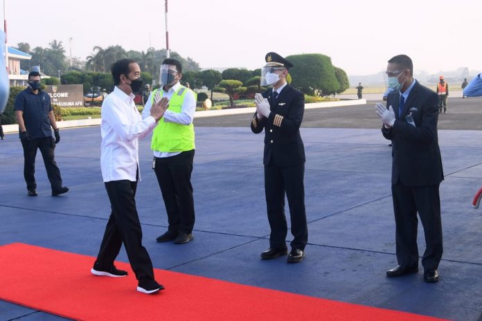 Presiden Jokowi bertolak ke Jateng dalam rangka kunjungan kerja, Jumat (11 Juni 2021) pagi