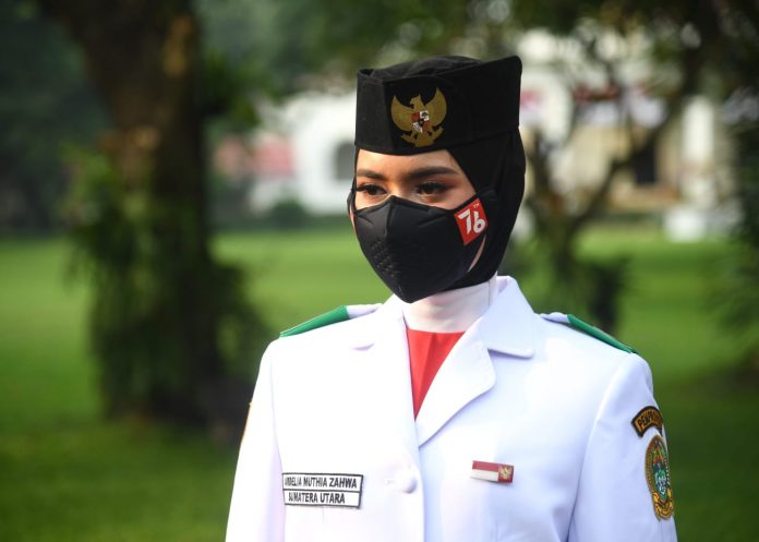 Ardelia Muthia Zahwa perwakilan dari Provinsi Sumatera Utara terpilih sebagai pembawa bendera Merah Putih