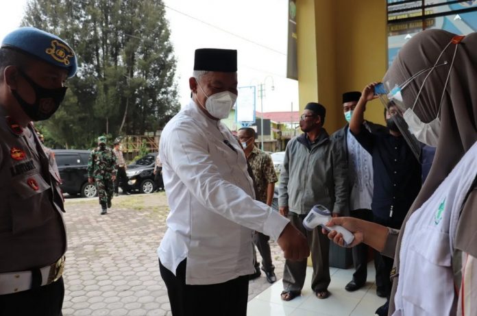 Ilustrasi penerapan protokol kesehatan di Provinsi Aceh