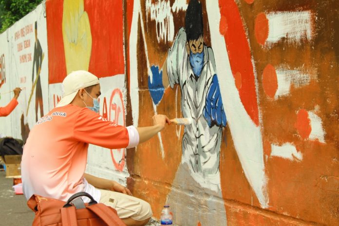 Lomba Mural HUT ke 76 RI, Diselenggarakan oleh Pertamina di kota Sibolga,1