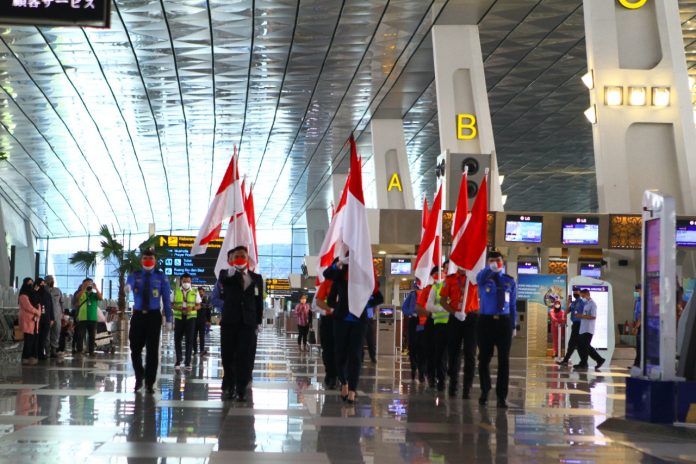 Peringatan Hari Kemerdekaan 17 Agustus di seluruh bandara yang dikelola PT Angkasa Pura II (Foto Kemkominfo)
