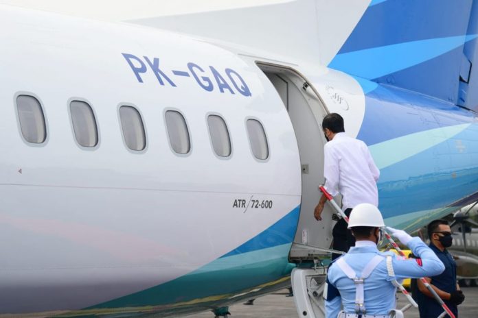 Presiden Joko Widodo bertolak menuju Kota Cirebon, Provinsi Jawa Barat, dalam rangka kunjungan kerja pada Selasa, 31 Agustus 2021