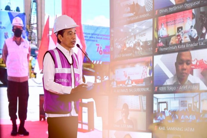 Presiden Joko Widodo melepas Merdeka Ekspor Pertanian Tahun 2021 secara virtual dari Istana Kepresidenan Bogor