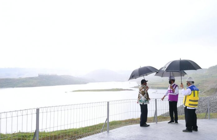 Presiden Joko Widodo meresmikan Bendungan Kuningan, Provinsi Jawa Barat