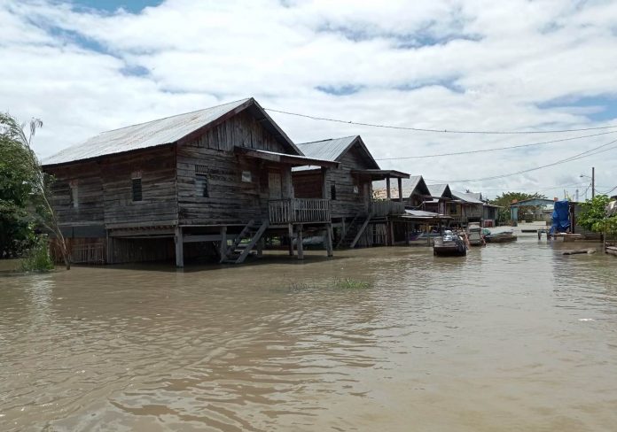 Kondisi banjir di Kabupaten Sidenreng Rappang, Sulawesi Selatan