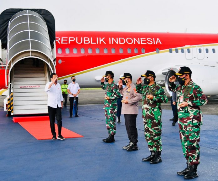 Presiden Joko Widodo kembali ke Jakarta
