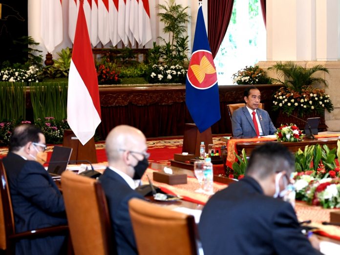 Presiden Jokowi dalam pidatonya saat menghadiri Konferensi Khusus untuk Memperingati 30 Tahun Hubungan ASEANRRT