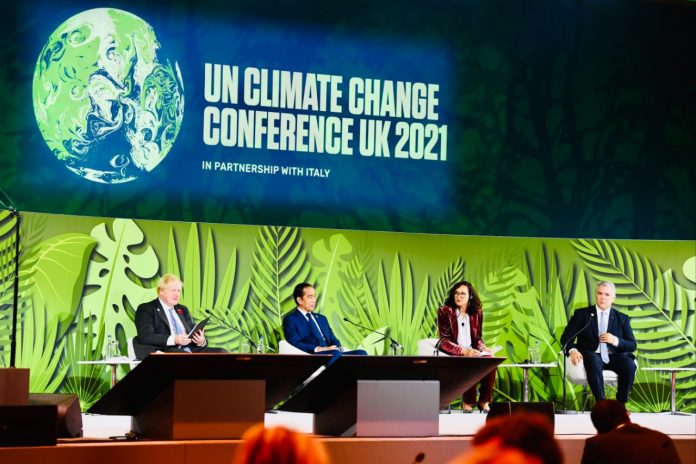 Presiden saat menjadi pembicara pada World Leaders Summit on Forest and Land Use yang digelar di Scotish Event Campus, Glasgow, Skotlandia, pada Selasa, 2 November 2021.