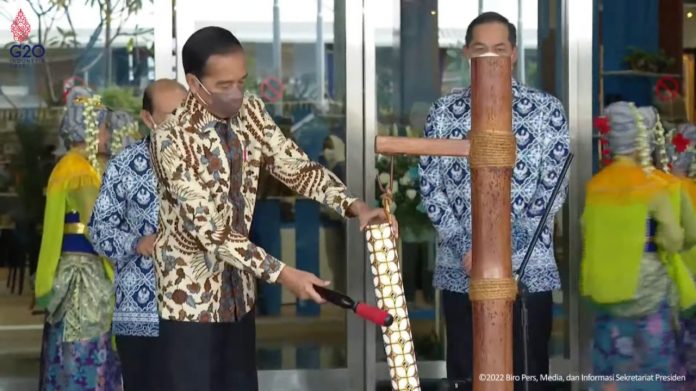 Presiden Jokowi pada Peresmian Pembukaan Inacraf 2022, di JCC, Jakarta, Rabu (23 Mar 2022). (Sumber Tangkapan Layar)