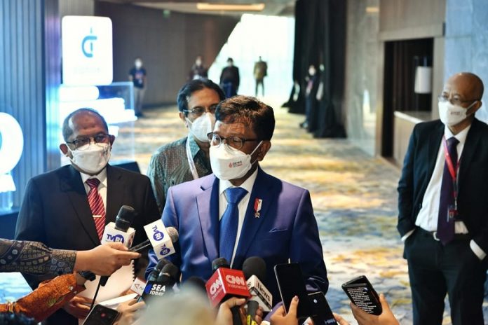 Menkominfo usai menghadiri acara Grand Launching National Digital Talent Program di Hotel JW Marriott, Yogyakarta (17 Mei 2022).