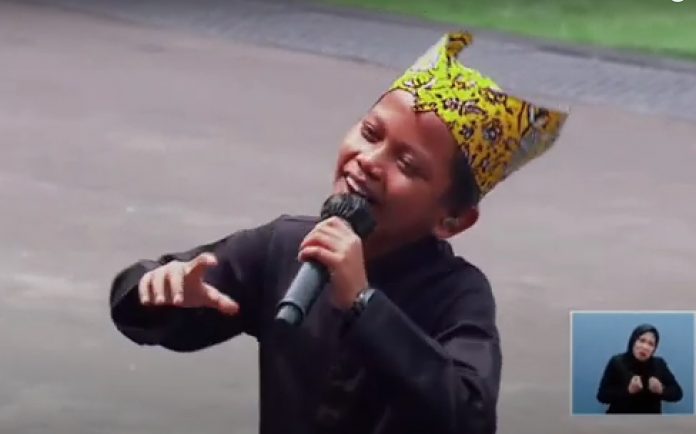 Farel Prayoga tampil di Istana Negara pada peringatan HUT Kemerdekaan RI, 17 Agustus 2022 Farel Prayoga