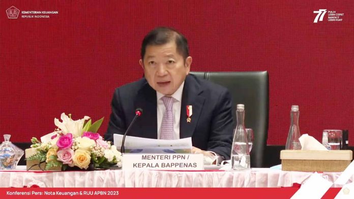 Suharso Menteri Perencanaan Pembangunan Nasional (PPN)/Kepala Badan Perencanaan Pembangunan Nasional (Bappenas) Suharso Monoarfa