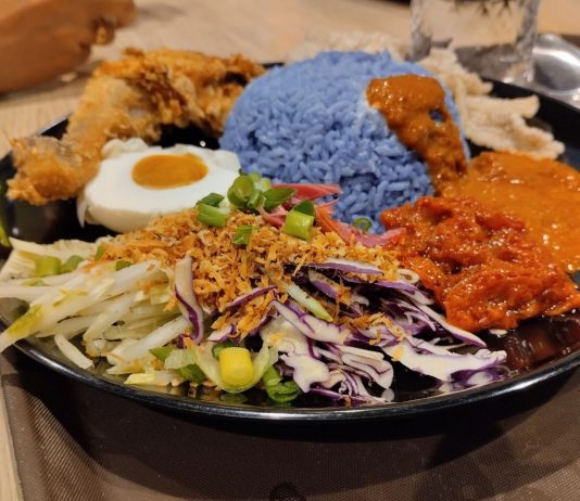 Nasi Kerabu Makanan khas Malaysia (Foto: Satrio D/ Kontributor Vibizmedia)