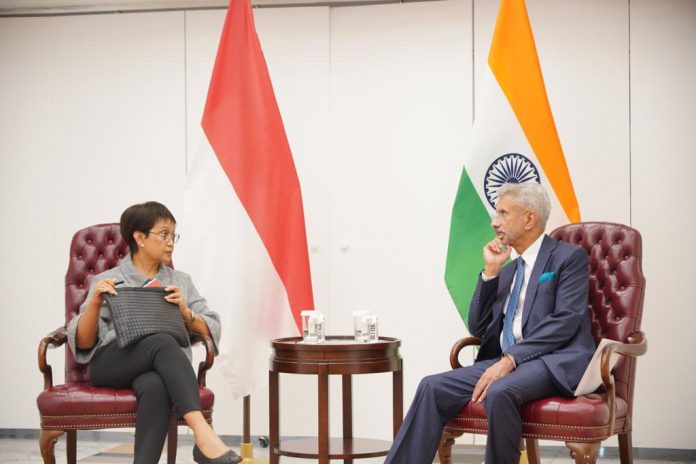 Pertemuan empat mata berlangsung antara Menlu Retno Marsudi dengan Menlu India, Dr. S.Jaishankar, di