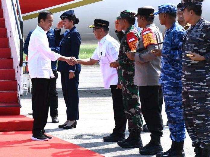 Presiden Jokowi melakukan kunjungan kerja ke IKN, Kabupaten Penajam Paser Utara, Kalimantan Timur, Rabu (20 Des 2023). IKN