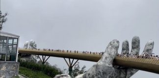 Destinasi Menawan Cau Vang Golden Bridge di Da Nang Vietnam
