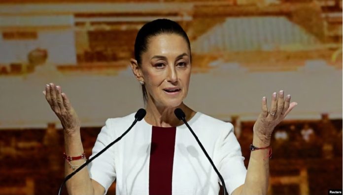 Presiden Meksiko terpilih Claudia Sheinbaum di World Trade Center di Mexico City, Meksiko, pada 18 Juni 2024. (Foto Reuters)