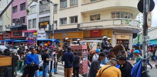 Pasar ikonik Mercado Municipal di kota São Paulo Brasil
