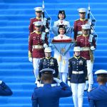 Simbol 17-8-45 Warnai Kirab Merah Putih dan Teks Proklamasi Menuju Istana Merdeka