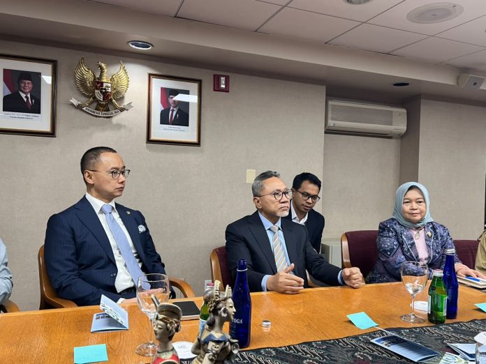 Menko Pangan Zulkfli Hasan pada High Level and CEO Forum on Low-Emission Rice and Sustainable Agriculture UNGA ke-81 dan NY Climate Week 2026 di New York, AS. (Dok. Kemenko Pangan)