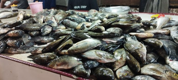 Salah satu lapak penjual ikan segar di pasar Balikpapan