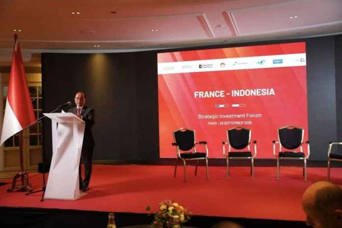 Duta Besar RI untuk Prancis, Mohamad Oemar dalam Indonesia - France Strategic Investment Forum 2026 di Paris, pada 29 September 2026. (Foto Infopublik)